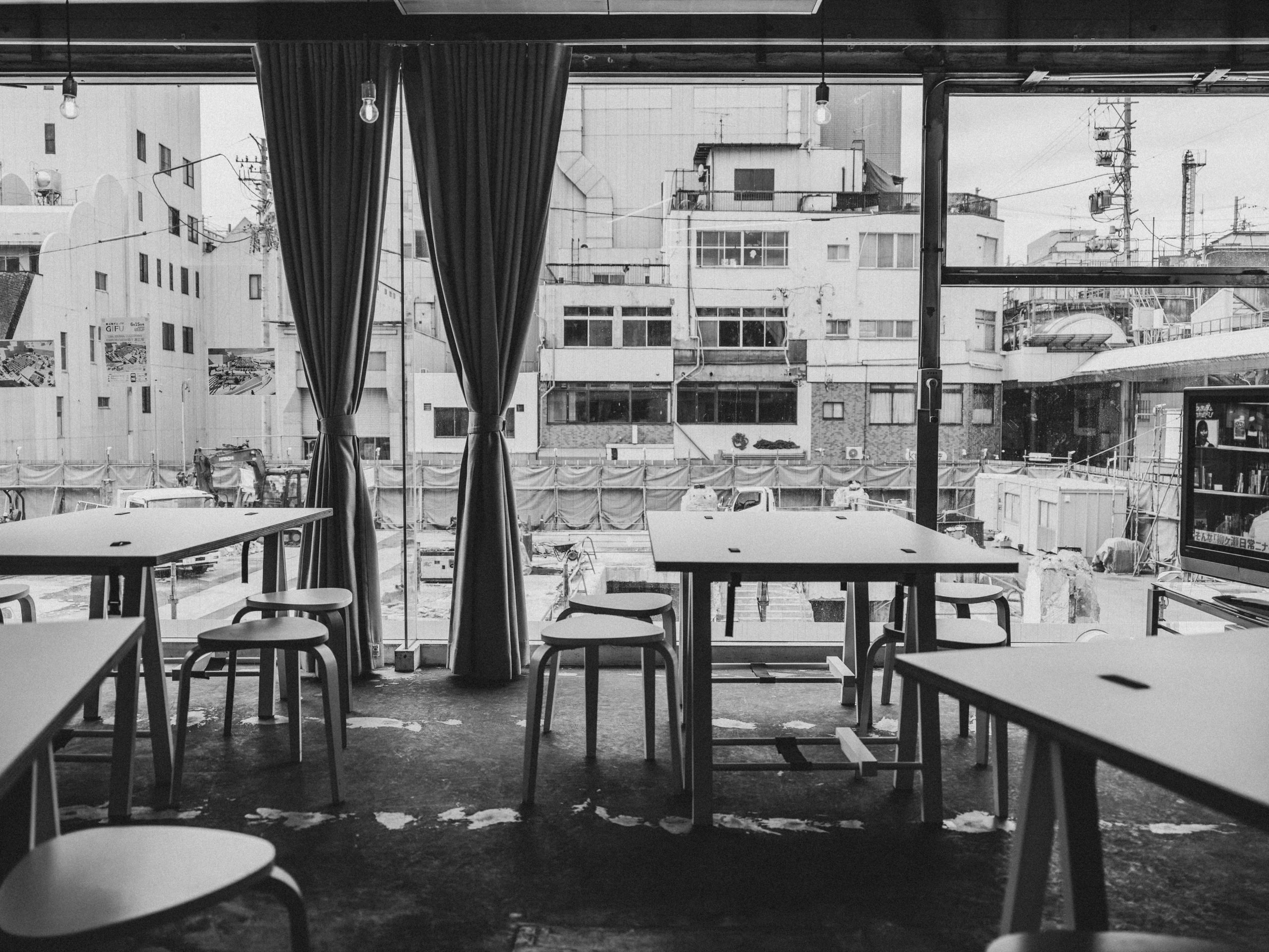 ワークスペースからの街並み